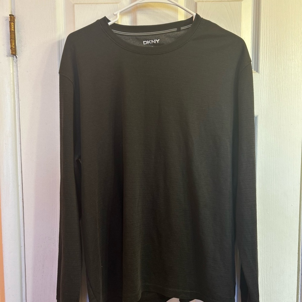 DKNY black long sleeve Henley
